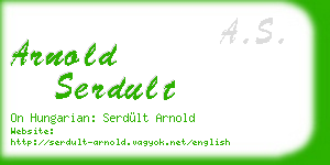 arnold serdult business card